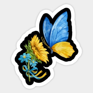 Make Peace Butterfly Sunflower Gift Sticker